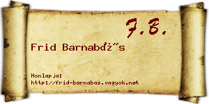 Frid Barnabás névjegykártya