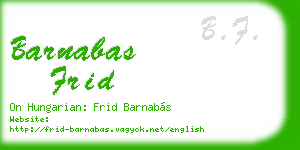 barnabas frid business card