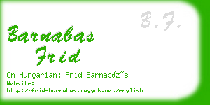 barnabas frid business card